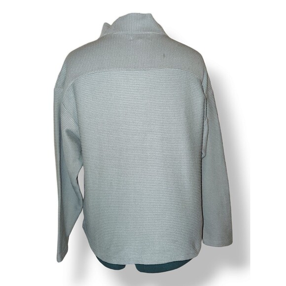 Madewell Funnelneck Drop Shoulder Top Blue Oversized Lagan Look Size M - Picture 7 of 7